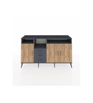 Kronos Konsol 5 Raflı 3 Çekmeceli 3 Kapaklı 176x59x99 Antrasit-Çam/Antrasit