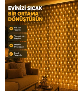 Ağ Şeklinde Led File Işık Dekoratif Ortam Aydınlatma Bahçe Balkon Süsü