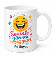 Neşeli Arkadaş İçin Kişiye Özel Komik Baskılı Kupa Bardak Hediye