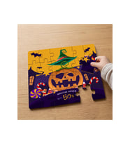 Cadılar Bayramı - Balkabağı Tasarımlı 24 Parça Ahşap Çocuk Puzzle