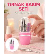 Tırnak Bakım Manikür Pedikür Seti 4 Parça Pembe Minimal ve Dayanıklı Yeni Nesil