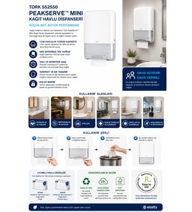 Tork 552550 Peakserve™ Mini Kağıt Havlu Dispanseri Beyaz