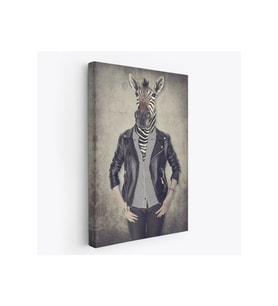 Zebra Kafalı İnsan Kanvas Tablo-4982