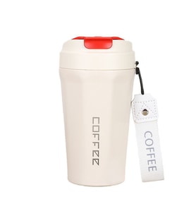 Komple 304 L Çelik Beyaz  410 ml Kahve El Termos Mug cin398by