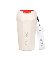 Komple 304 L Çelik Beyaz  410 ml Kahve El Termos Mug cin398by