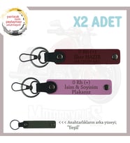 Sevdiğine İsim Plaka ve 0 Rh (+) Kan Grubu Yazılı Anlamlı Hediye Deri x2 Anahtarlık, Pembe-Bordo-Ysl (Çok Renkli)