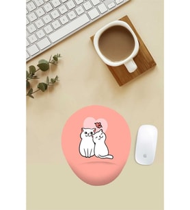 Aşık Kediler Desenli Bilek Destekli Mouse Pad