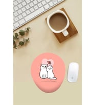 Aşık Kediler Desenli Bilek Destekli Mouse Pad