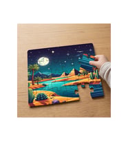 Piramtler Gece Manzarası Tasarımlı 24 Parça Ahşap Çocuk Puzzle MPK0896