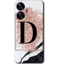 Realme C55 Kılıf HD Desen Baskılı Kılıf - Pembe Mermer Desenli D Harfi