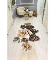 Modern Desenli Lazer Kesim Dijital Baskı Kaymaz Taban Halı H0435