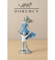 Anne Çocuk Biblo  Dekoratif Ev ve Ofis Aksesuarı  Polyester Döküm 10x25 cm 3 Renk Seçenek (Beyaz-Mavi)