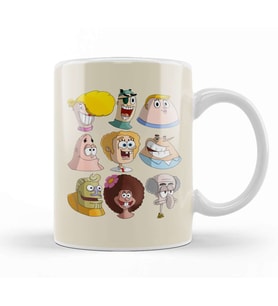 Cartoon Kids Human Spongebob Characters Süngerbob 01 Kupa Bardak Porselen