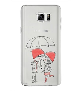 Samsung Galaxy Note 5 Kapak Aşk Tasarımlı Şeffaf Silikon Kılıf