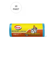 Büyük Boy Çöp Torbası 65 x 80 cm 10 Lu Rulo x 10 Paket = 100 Adet (Mavi)