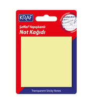Kraf Yapışkanlı Şeffaf Not Kağıdı 76x76 mm 50 yp Transparan Sarı 