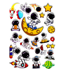 Sticker Kabartmalı Stiker Defter Planlayıcı Etiket (YQA012)-20x14cm - Moon Astranot