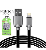 Ally İphone5s6s788 Plus Zinc Alloy Dayanıklı 3.0a 1.5mm Usb Kablo-(5775) - SSSSSS5544-1801