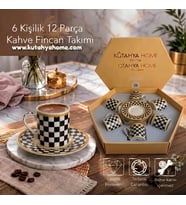ROYAL KAHVE FİNCAN TAKIMI 12 PRÇ PORSELEN DAMA DESEN