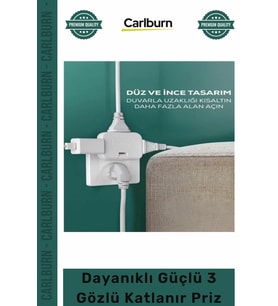 #3LüPriz Şık Modern Tasarım Çoklu Elektrik Ünitesi Dayanıklı Pratik Güçlü 3 Gözlü Katlanır Priz