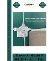 #3LüPriz Şık Modern Tasarım Çoklu Elektrik Ünitesi Dayanıklı Pratik Güçlü 3 Gözlü Katlanır Priz