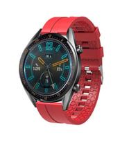 Huawei Watch 3 / 3 Pro Kordon Silikon Dalga Desen Şerit Band 23 (Kırmızı)