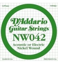 Daddario NW042 Elektro ve Akustik Tek Tel Nickel Wound, .042
