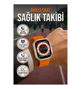 Gümüş Kasa Akıllı Saat Bluetooth Çağrı Özellikli Uyku ve Nabız Takipli