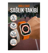 Gümüş Kasa Akıllı Saat Bluetooth Çağrı Özellikli Uyku ve Nabız Takipli