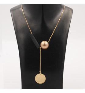 Kadın Kolye Tasarım Kolye Bujiteri Hediyelik Kolye (Gold)