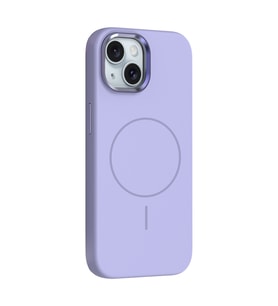 Apple iPhone 14 Uyumlu Kılıf M-Safe Şarj Özellikli Metal Kamera Çerçeveli Zore Edi Silikon Kapak (Lila)
