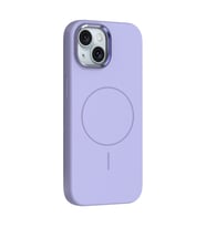 Apple iPhone 14 Uyumlu Kılıf M-Safe Şarj Özellikli Metal Kamera Çerçeveli Zore Edi Silikon Kapak (Lila)