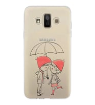 Samsung Galaxy J7 Duo Kapak Aşk Tasarımlı Şeffaf Silikon Kılıf