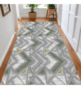 Eliana Home Dijital Baskı Yıkanabilir Kaymaz Taban Salon Halısı Ve Yolluk LN046-FNL317 (Yeşil)
