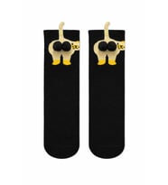 Carnaval Socks Siyah Kedi Desenli Ponpon Detaylı Unisex Soket Çorap