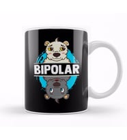 Cute & Funny Bipolar Polar Bear Polarity Pun Kupa Bardak Porselen