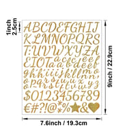 Büyük Boy El Yazısı Simli Harf Sticker Seti 2.5 cm Kaligrafi Albüm Etiketi Gold
