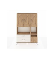 Arges Dolap 7 Raflı 2 Çekmeceli 4 Kapaklı 132x30x195 Çam-Çam/Aytaşı