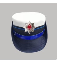 Trafik Polis Tören Şapkası Bayan ( Kep Bayan) Beyaz Renk (Lacivert-Beyaz)
