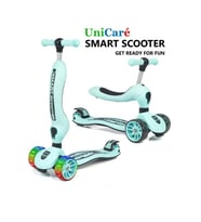 Smart Oturaklı Çocuk Scooter 3 Tekerlekli Işıklı Ledli Scooter Yükseklik Ayarlı 1-5 Yaş (Bebe Mavisi)