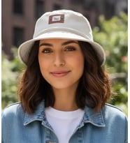 Unisex Yama Detaylı Pamuklu Bucket (Balıkçı) Şapka Koleksiyonu 8980 (Beyaz)