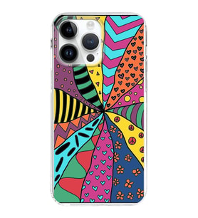 PrintiFy Apple  iPhone 14 Pro ile Uyumlu 1mm Slim Fit Retro Renkler 4 Baskılı Şeffaf  Kılıf