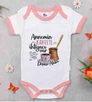 BK Kids Kişiye Özel Pembe Bebek Body Zıbın - Model 51