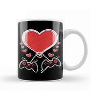 Video Gamer Heart Controller Valentines Day 01 Kupa Bardak Porselen