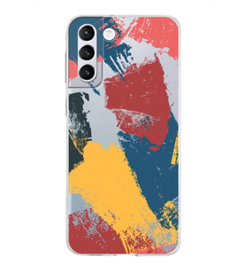 Samsung Galaxy S21 Plus Kapak Brush Stroke Tasarımlı Şeffaf Silikon Kılıf