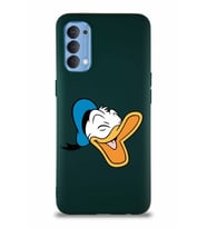 Oppo Reno 4 Soft Premier Kapak Donald Duck-E Tasarımlı Silikon Kılıf - Yeşil (Şeffaf)