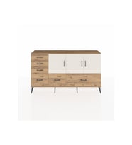 Arges Konsol 4 Raflı 6 Çekmeceli 3 Kapaklı 176x30x99 Çam-Aytaşı/Çam