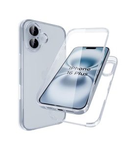Apple iPhone 16 PLUS Kılıf Şeffaf 360 Ön Arka Korumalı Silikon