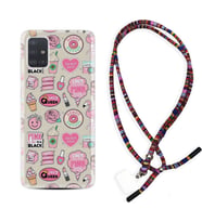 Samsung a71 A72 A73 A7 A9 2018 C7 C9 Kılıf Boyun Asklı Rasta Silikon Donut Flamingo 1415