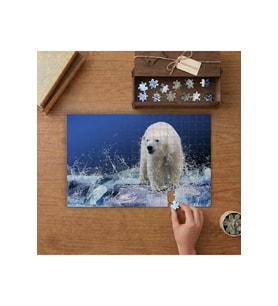 Kutup Ayısı Tasarımı 240 parça Ahşap Puzzle Ahşap Kutuda MP09470